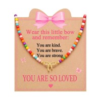 PINKDODO Bow Necklace for Little Girls Jewelry 8-12 10 Year Old Gifts  Z-N-Gen-Beadbow-01