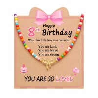 PINKDODO 8 Year Old Girl Birthday Gift 8th Birthday Gifts for Girl  Z-N-BIR-BEADBOW-8th-01