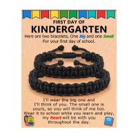 PINKDODO First Day of Kindergarten Bracelet Gift Mommy and Me Back to School Stuff Essentials Gifts for Kids Mom Mother Son K-A-BZback-Black-Kinder-01