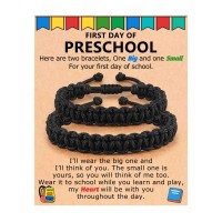 PINKDODO First Day of Preschool Bracelet Gift Mommy and Me Back to School Stuff Essentials Gifts for Kids Mom Mother Son K-A-BZback-Black-pre-02