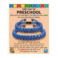 PINKDODO First Day of Preschool Pre k Bracelet Mommy and Me Back to School Gifts Mother Son Anxiety Bracelet Mother Mom and Son K-A-BZback-Blue-pre-04