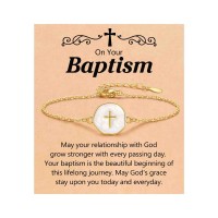 PINKDODO Confirmation Gifts for Teen Girls Teenage Ideas Catholic Confirmation Sponsor Gift Decorations Cross Bracelet K-A-Bei-Brace-Confir-01