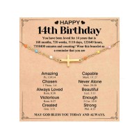 PINKDODO 14 Year Old Girl Birthday Gifts for 14 Year Old Girls 14th Birthday Decorations Bracelet  K-A-Birth-CrossB-14Y-04