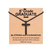 PINKDODO 5th Grade Graduation Decorations Gifts for Boys Kids Elementary School Christian Graduation Necklace Class of 2025 Congratulations Grad Graduate Gifts K-A-Cross-5th-08