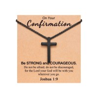 PINKDODO Confirmation Gifts for Teenage Teen Boys Catholic Easter Cross Necklace K-A-Cross-Confirmation-08