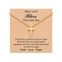 PINKDODO Cross Necklace for Boys Kids 5 8 12 Birthday Christmas Baptism Christian Gifts for Kids Boys K-A-Cross-KidGNeck-01