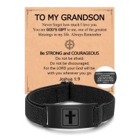 PINKDODO Grandson Gifts Bracelet from Grandma Grandparents Gifts for Teenage Teen Boys Ideas K-A-FKcross-Grandson-Bracelet-01
