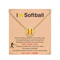 PINKDODO Softball Gifts for Girls 8 12 14 Softball Necklace Christmas Stocking Stuffers  K-B-Softball-Neck-01
