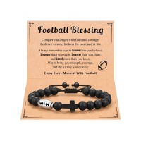 PINKDODO Football Gifts for Boys 8 12 10 14 Football Easter Basket Stuffers Valentines Christmas Easter Gifts for Teen Boys Teenage Bracelet K-C-Football-CBracelet-03