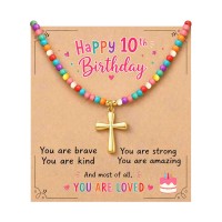 PINKDODO 10 Year Old Girl Birthday Gifts Decorations Double Digits K-C-JZCross-10th-03