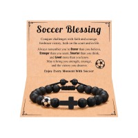 PINKDODO Soccer Gifts for Boys 8 12 10 14 Easter Basket Stuffers Valentines Christmas Easter Gifts for Teen Boys Teenage Bracelet  K-C-Soccer-CBracelet-04