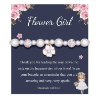 PINKDODO Flower Girl Gift Flower Girl Bracelet Pearl Proposal Jewelry Wedding Gifts P-FG-W-018