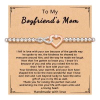 PINKDODO Gifts for Boyfriends Mom Bracelet Valentines Day Birthday Mothers Day Christmas Gifts for Boyfriend Mom from Girlfriend Q-B-CZ Heart-BF Mom-02