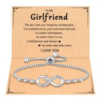 PINKDODO Gifts for Her Girlfriend, I Love You Cute Unique Things Birthday Anniversary Engagement Valentines Christmas Gifts for Women Her Girlfriend Fiancee Bracelet Gift Ideas Q-B-CZ Infinity-Girlfriend-03