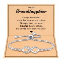 PINKDODO Valentines Day Gifts for Daughter Teens Girls Granddaughter Gifts from Grandma, Bracelets for Teenage Tween Teen Girls Trendy Stuff 10 12 14 16 18 Year Old Birthday Q-B-CZ Infinity-Granddaughter-02