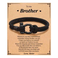 PINKDODO Gift for Brother Gifts from Sister, Birthday for Adult Older Big Brothers Bracelet Valentines Easter Baptism Confirmation Ideas Q-Buckle-Brother-19