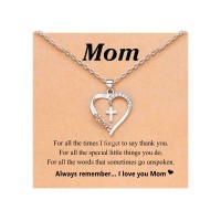PINKDODO Mothers Day Necklace Gifts for Mom from Daughter Son Happy Birthday Mom Religious Easter Christian Gifts for Women Mother Mama Jewelry Present X-N-Heart Cross-Mom-01 PINKDODO Mothers Day Necklace Gifts for Mom from Daughter Son Happy Birthday Mom Religious Easter Christian Gifts for Women Mother Mama Jewelry Present X-N-Heart Cross-Mom-01