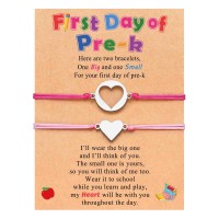 PINKDODO First Day of Preschool Pre K Bracelet Mommy and Me Back to School First Day of School Gift Mother and Daughter Anxiety Bracelets for Mom Daughter Y-pre-k-B 1Fu1P